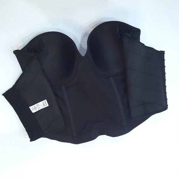 38B Lilyette Corset Bra Black Strapless Formal - Picture 3 of 6